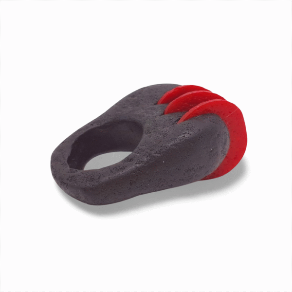 Anel Vulcano Preto e Vermelho