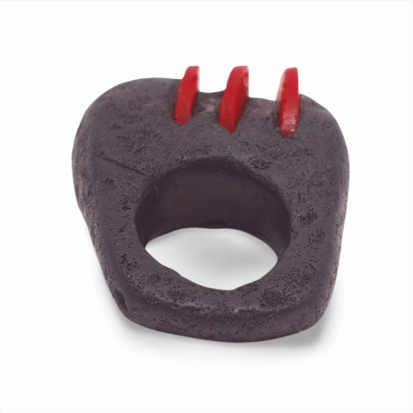 Anel Vulcano Preto e Vermelho
